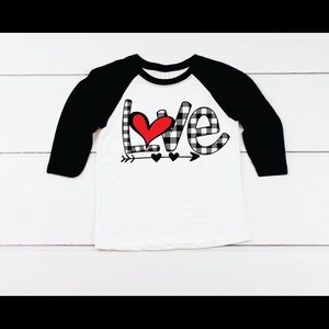 Youth LOVE raglan. Perfect for Valentine’s Day!